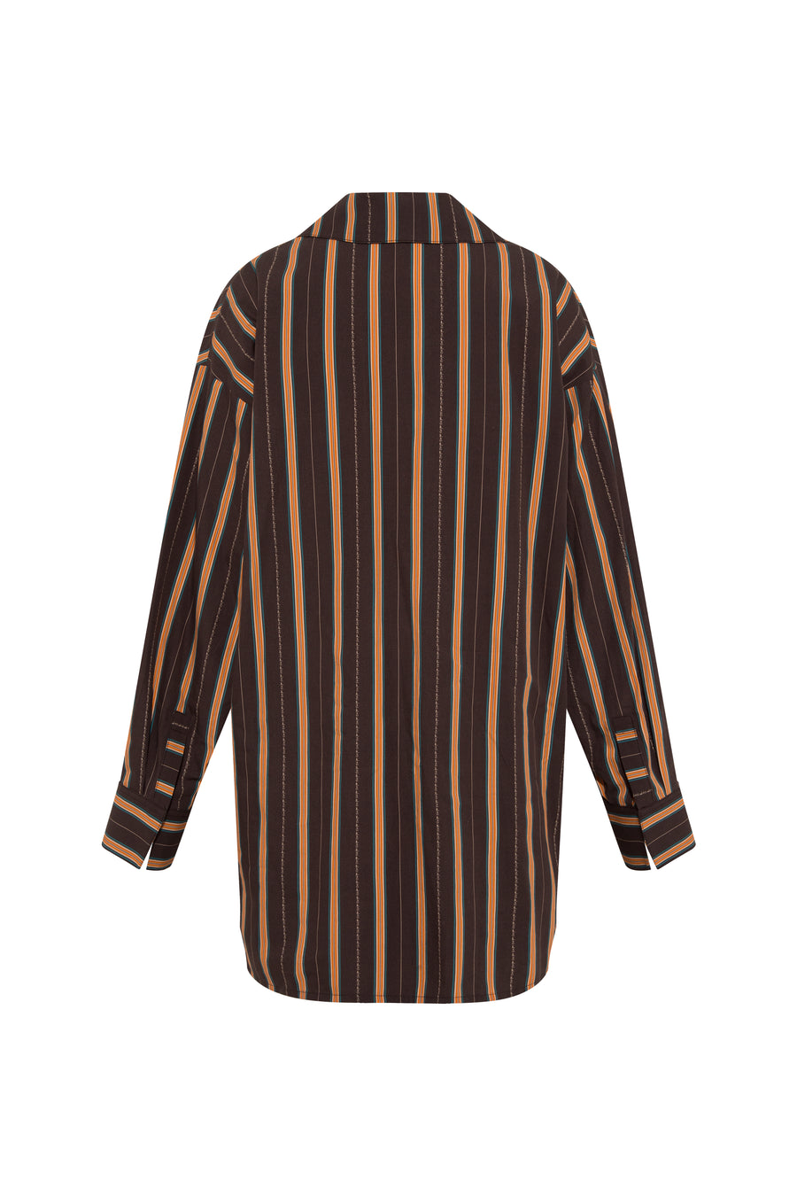 DENNY - Striped open-collar long sleeve tunic