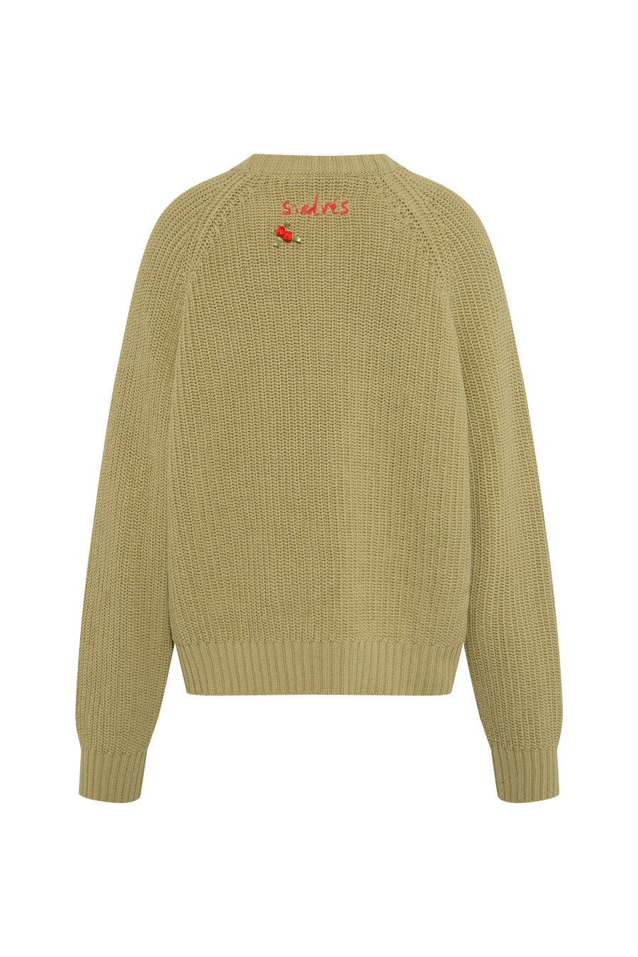 DUZY - Crew neck cotton knit sweater with logo detail