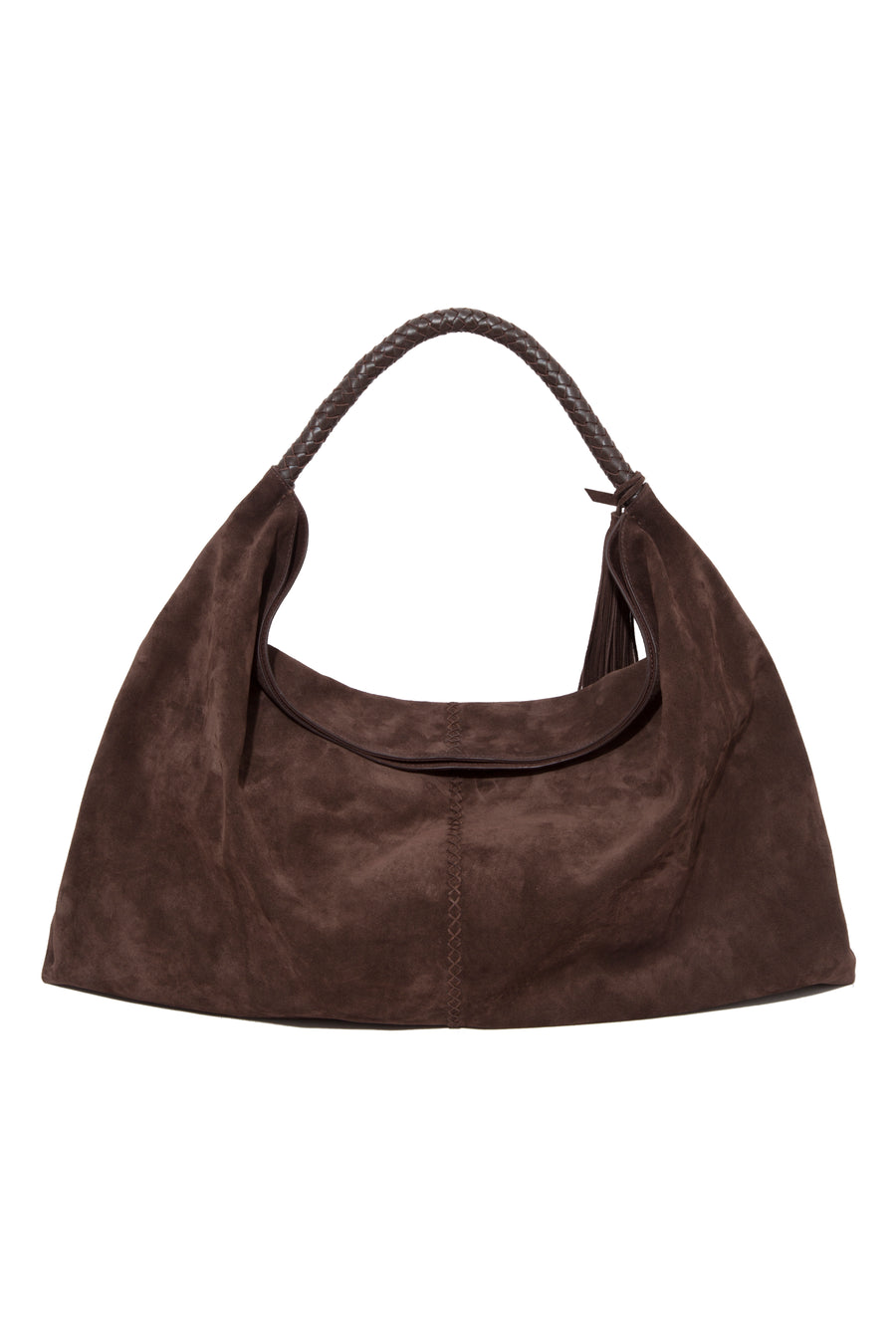 GALIA - Overized suede tote bag with woven handle