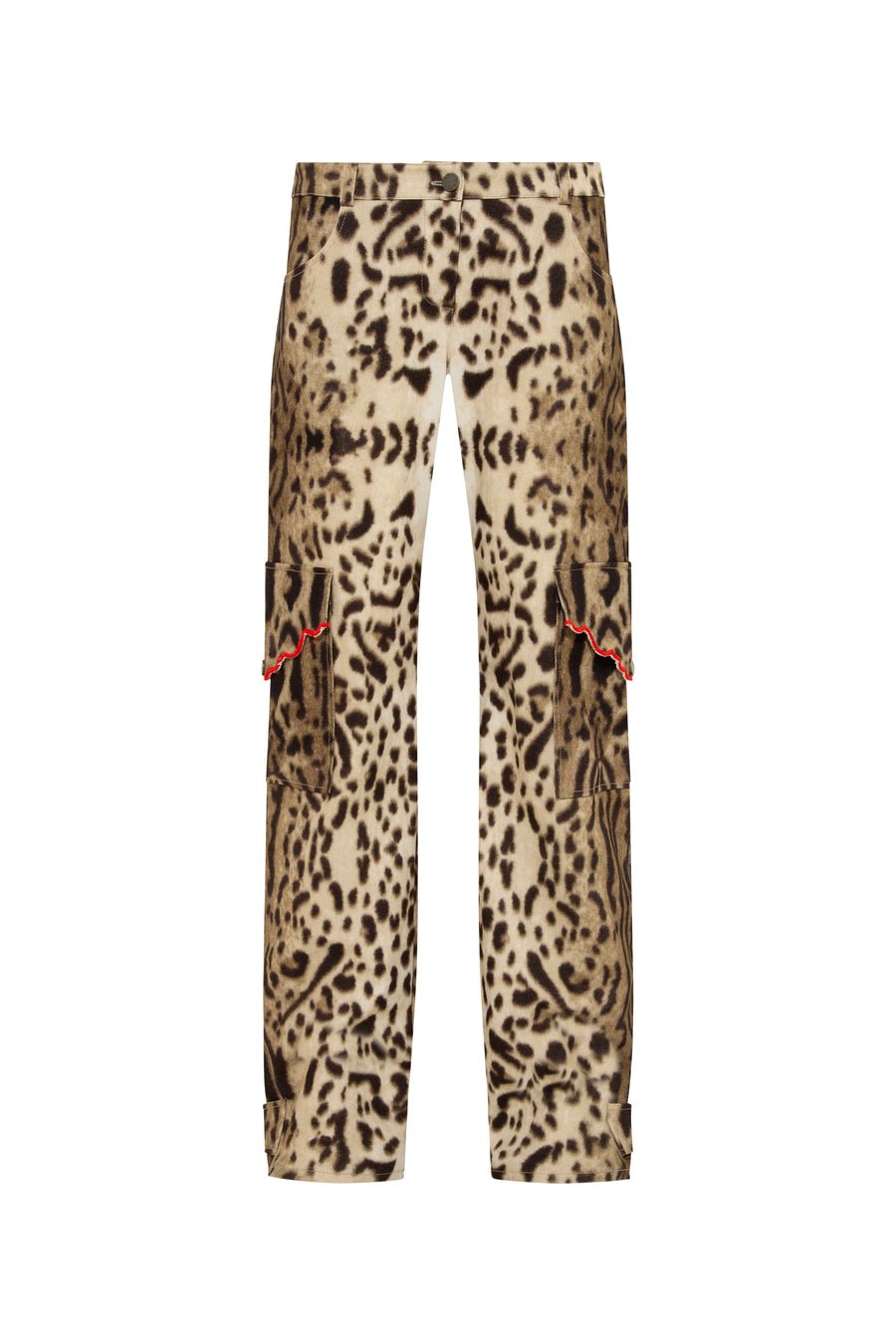 IDA - Animal-print straight-leg pants with side pockets