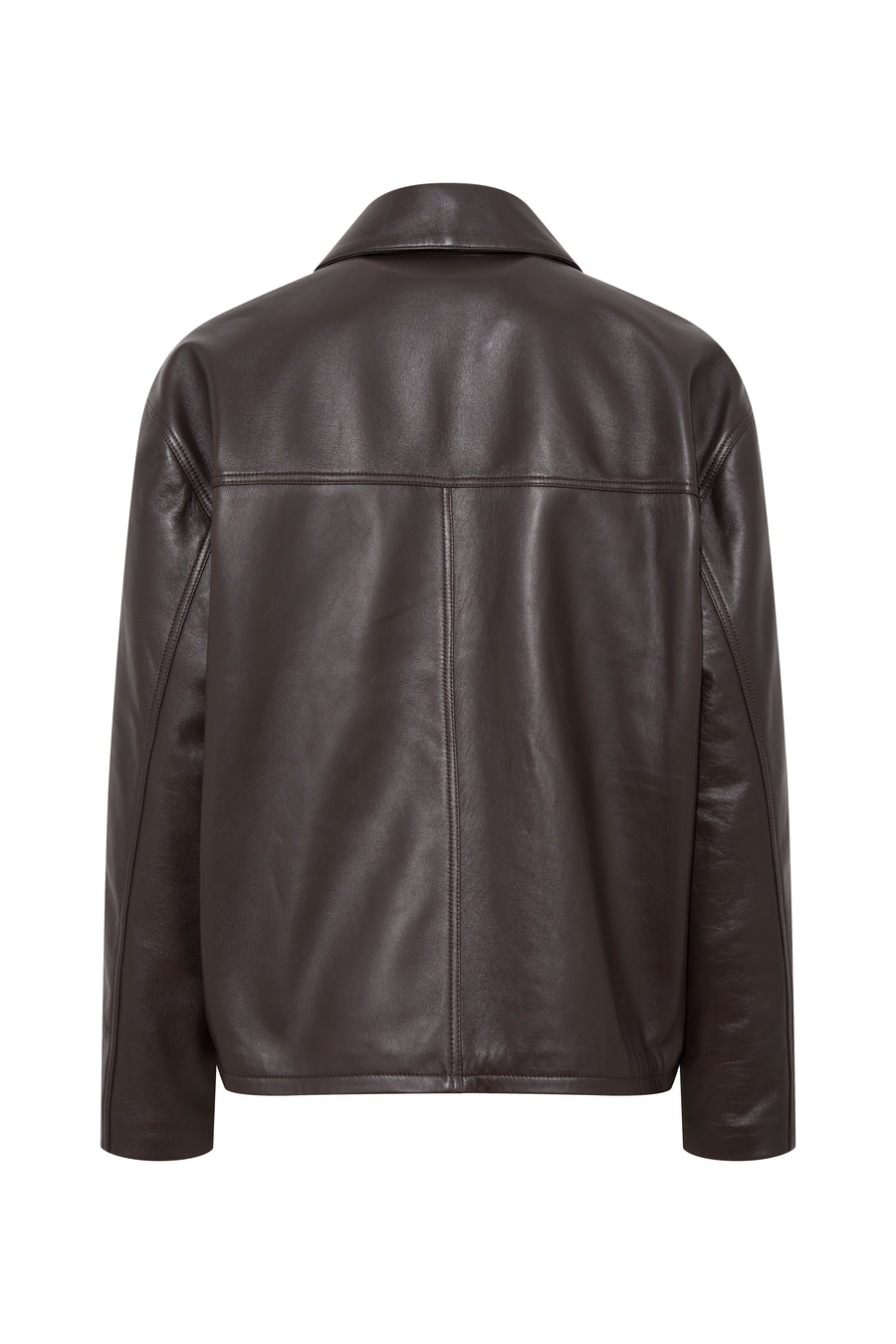 MACK - Zip-up boxy fit leather jacket