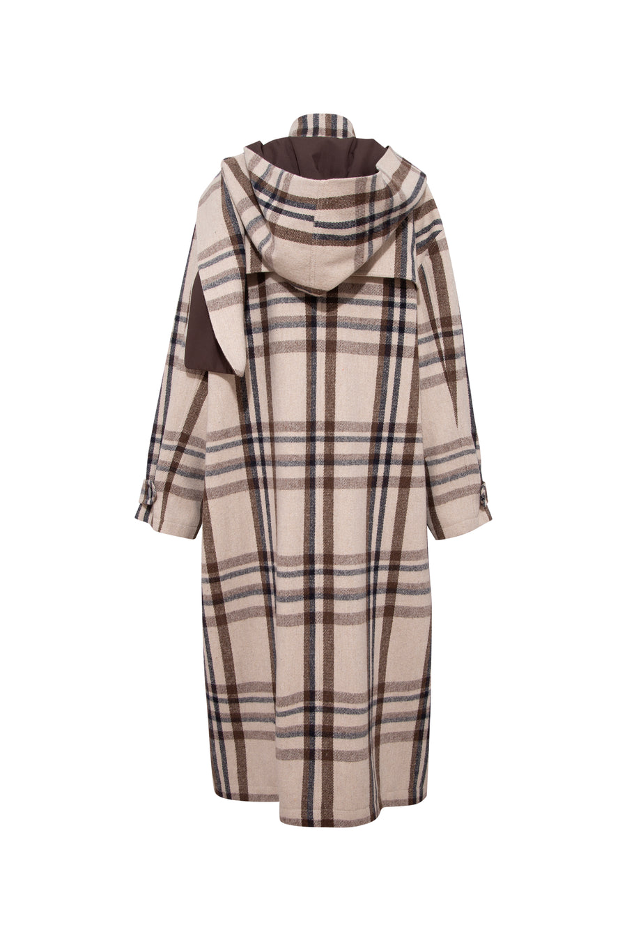 MEDES - Oversize checked coat with detachable hood