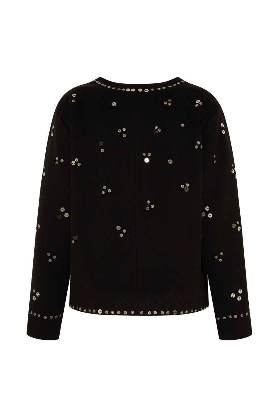 METZY - Cropped embellished and stud detailed jacket