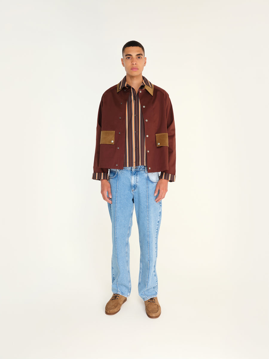 MUSY - Corduroy trimmed cotton jacket with printed lining