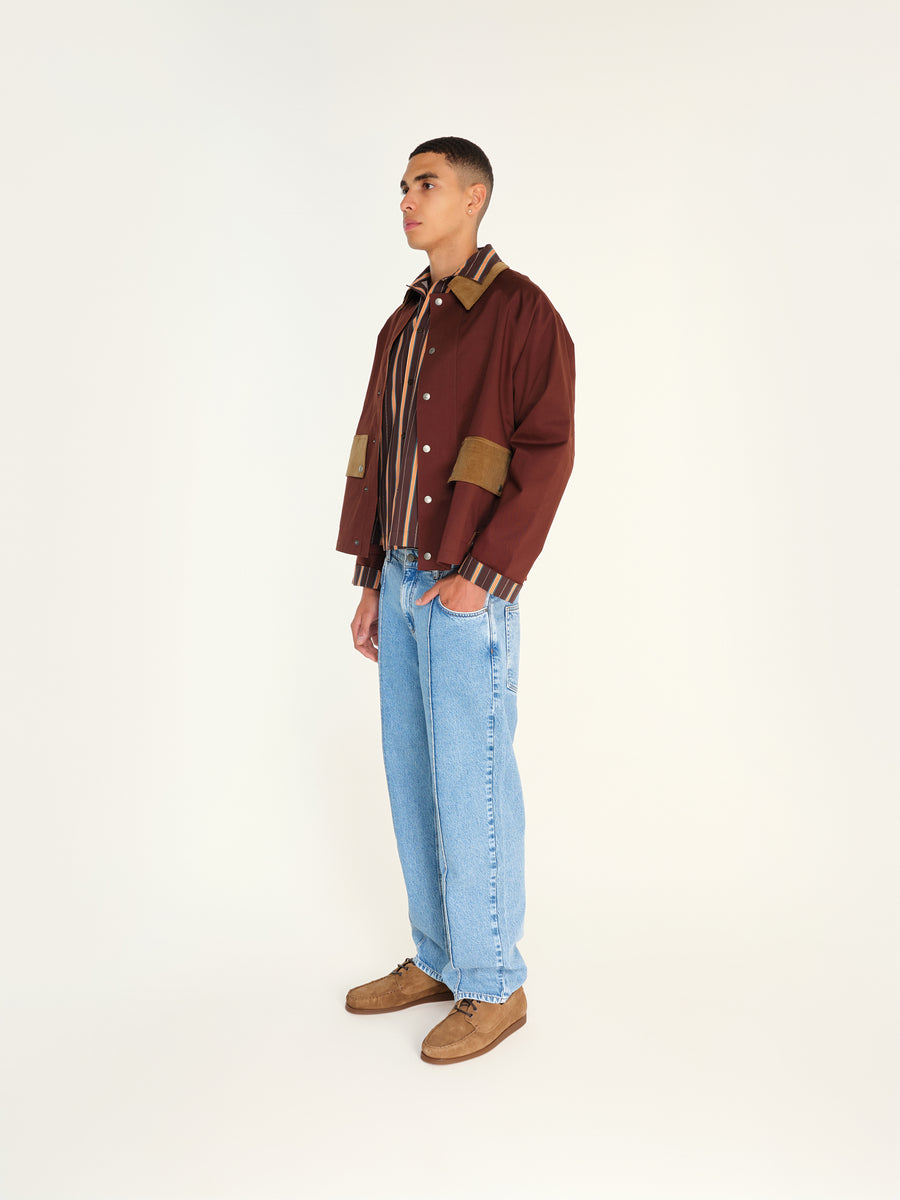 MUSY - Corduroy trimmed cotton jacket with printed lining