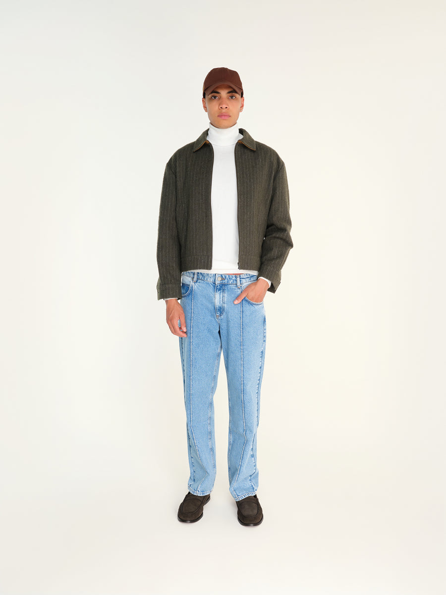 UMO - Pinstripe boxy-fit blouson jacket