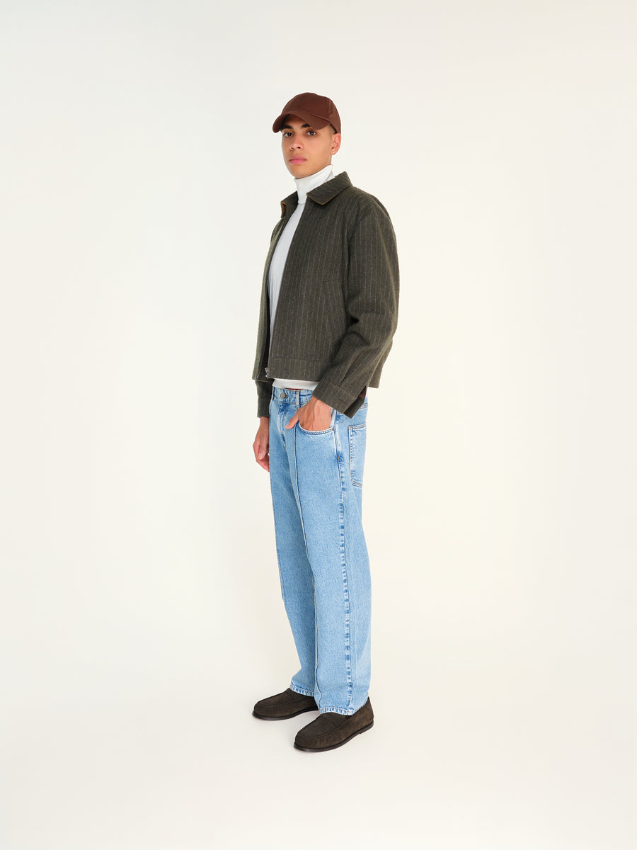 UMO - Pinstripe boxy-fit blouson jacket