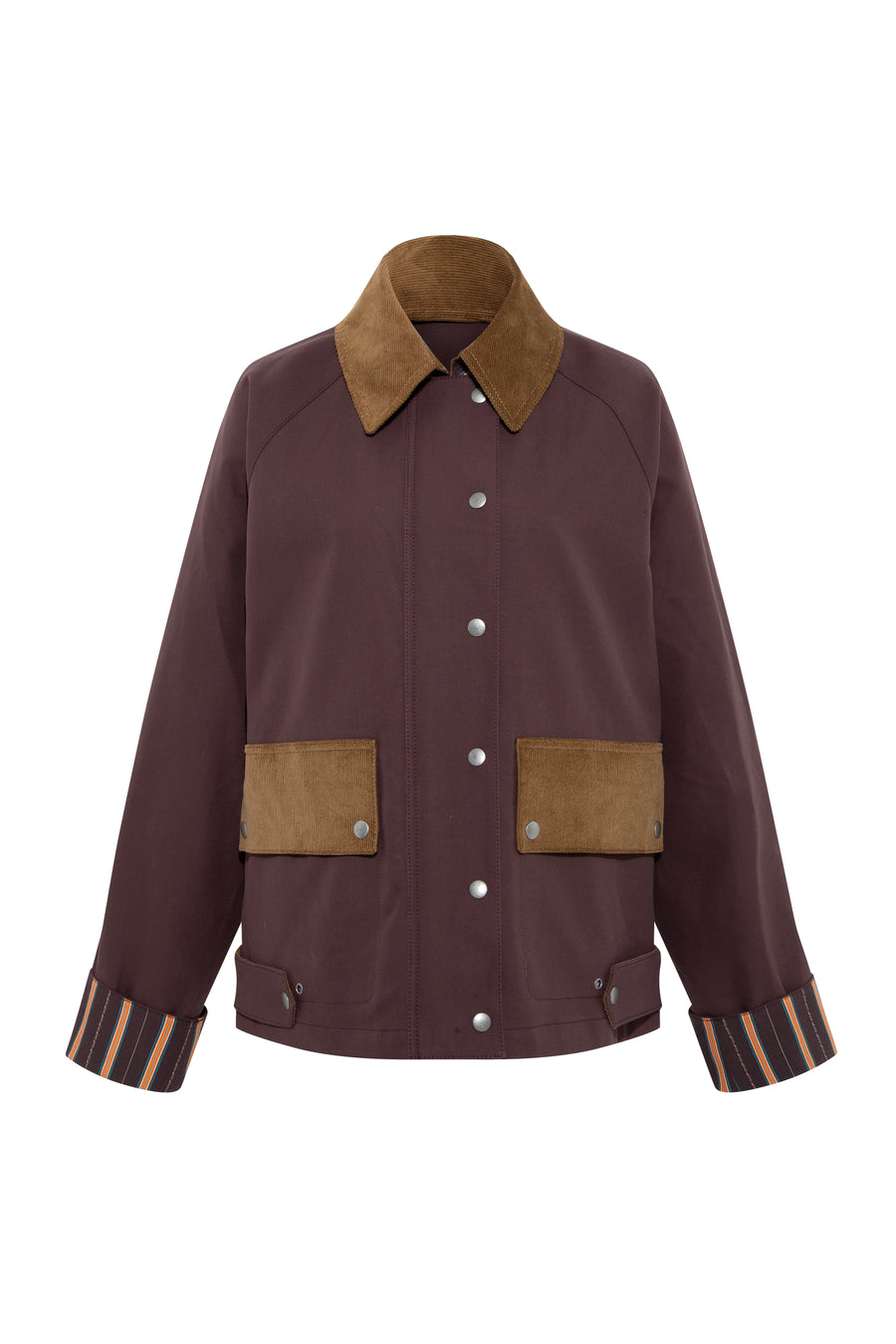 MUSY - Corduroy trimmed cotton jacket with printed lining