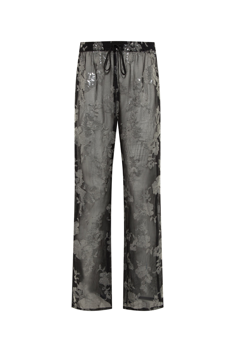 NEDI - Sequin detailed sheer drawstring pants