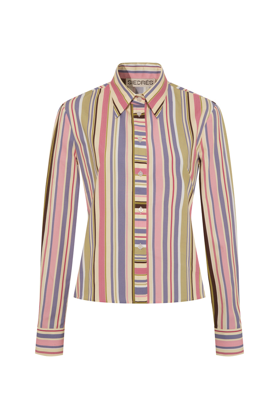 NEGI - Multicolour striped fitted button-down shirt