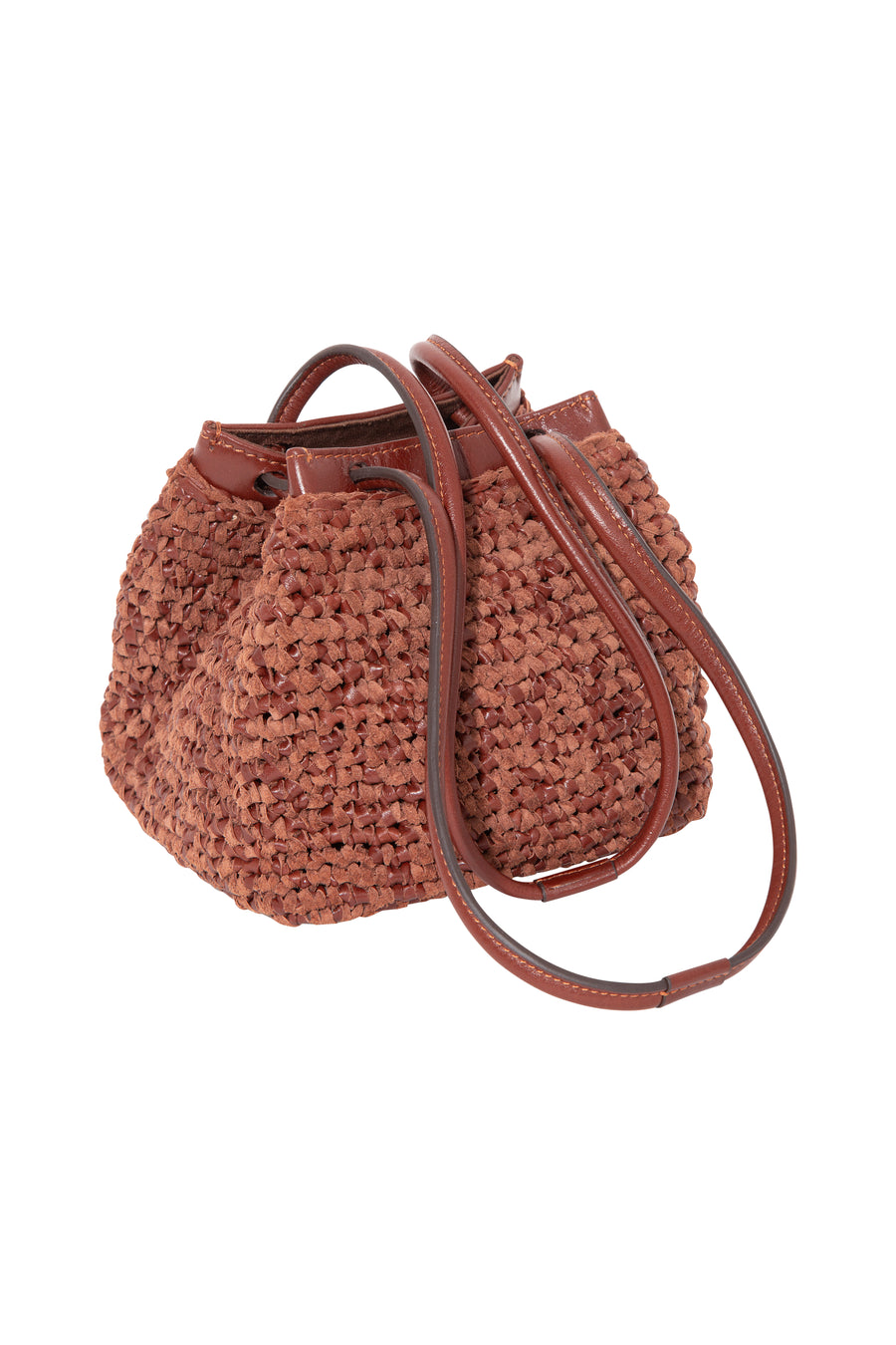 TIA - Mini woven leather shoulder bag shoulder strap