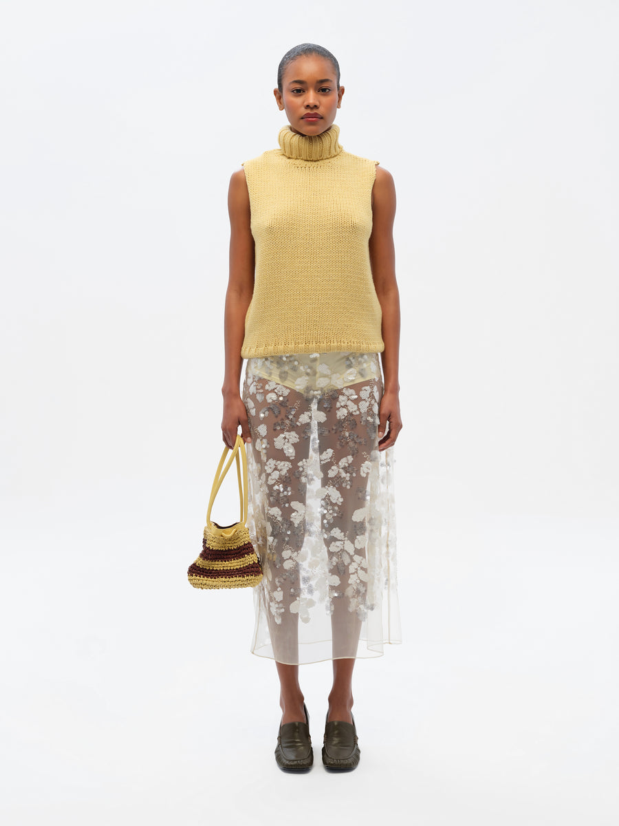 WELLS - Sequin-embellished sheer midi skirt with mini shorts