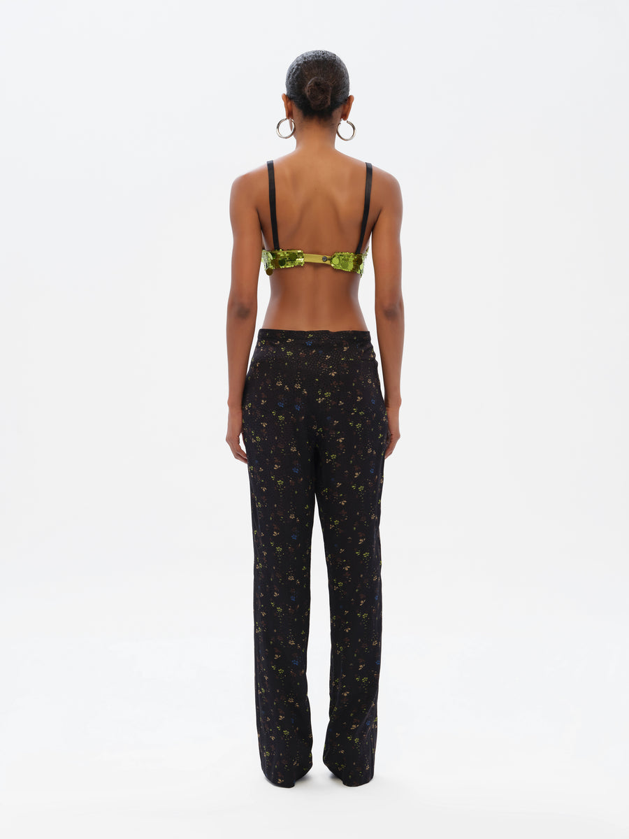 ELZA - Low-rise floral-print straight-leg pants