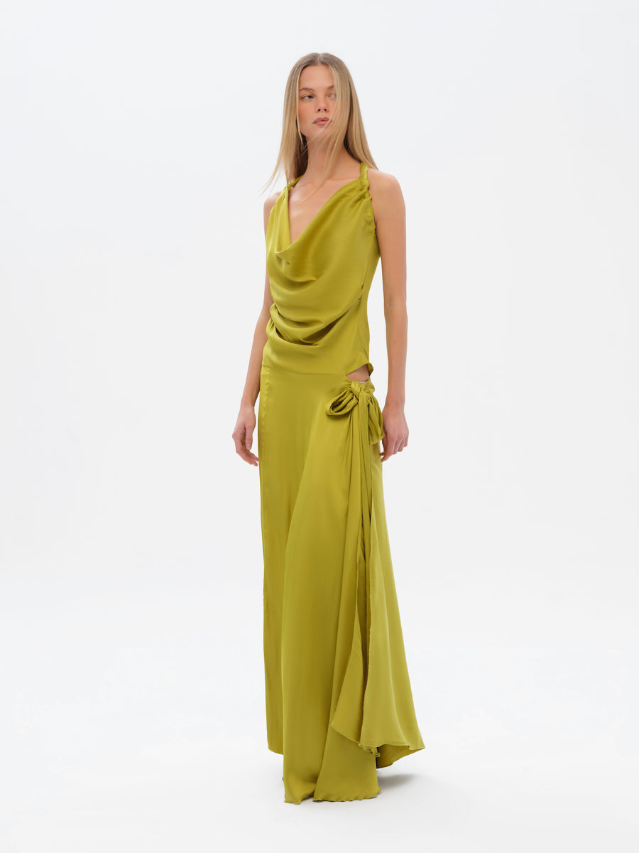 NESTA - Cut-out detailed draped maxi dress