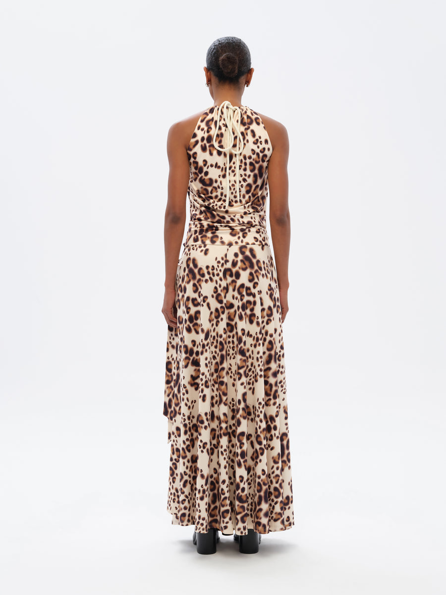 NESTA - Cut-out detailed animal-print dress