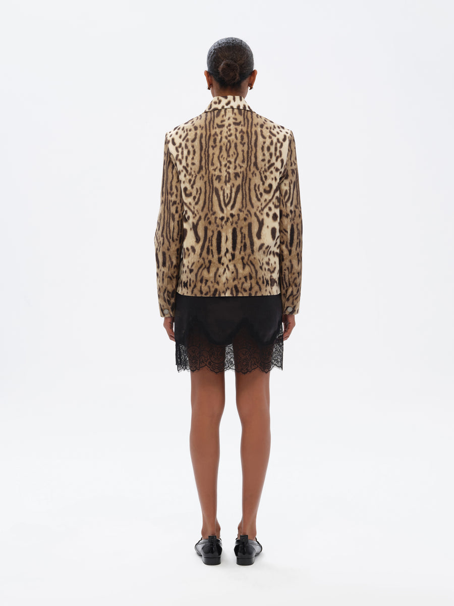 JEMY - Cropped animal-print jacket with front pockets