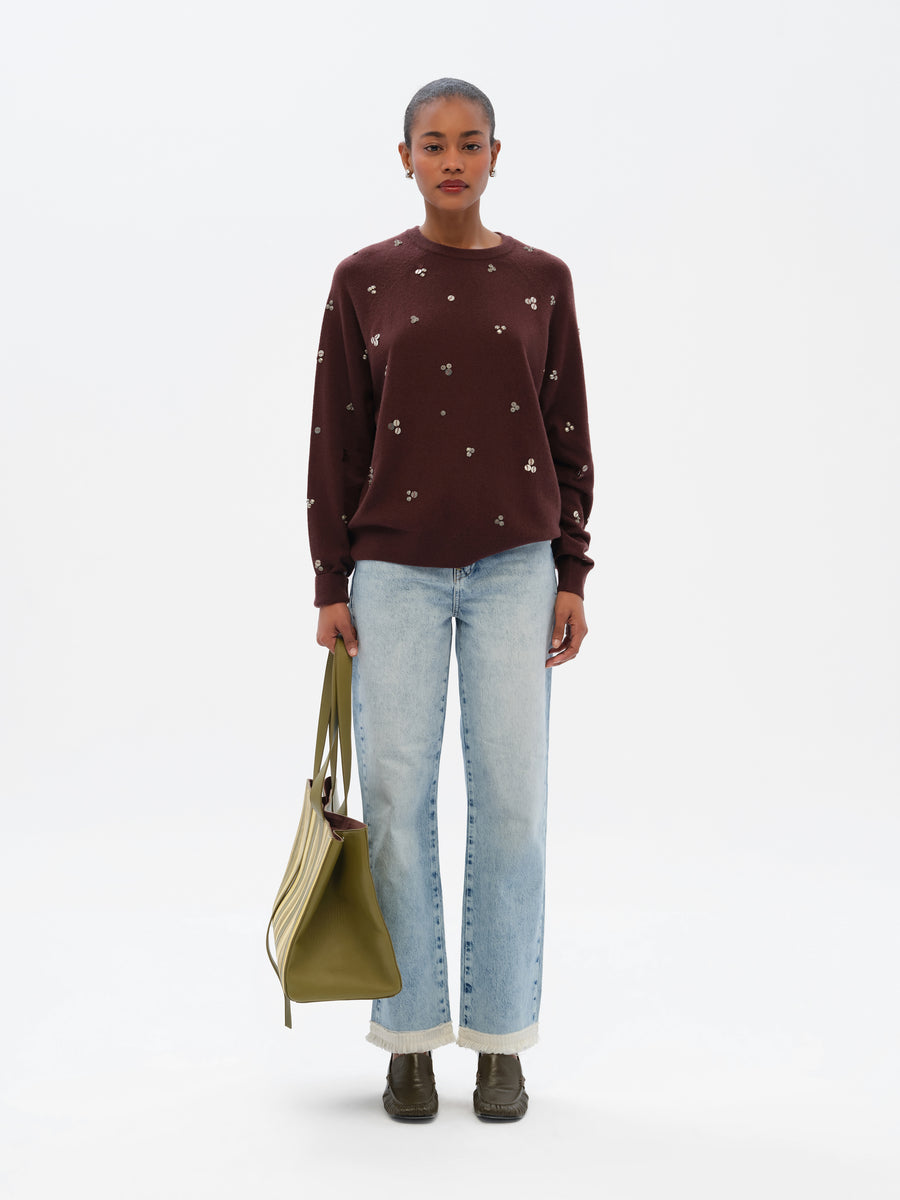 FLES - Embellished crew-neck sweater