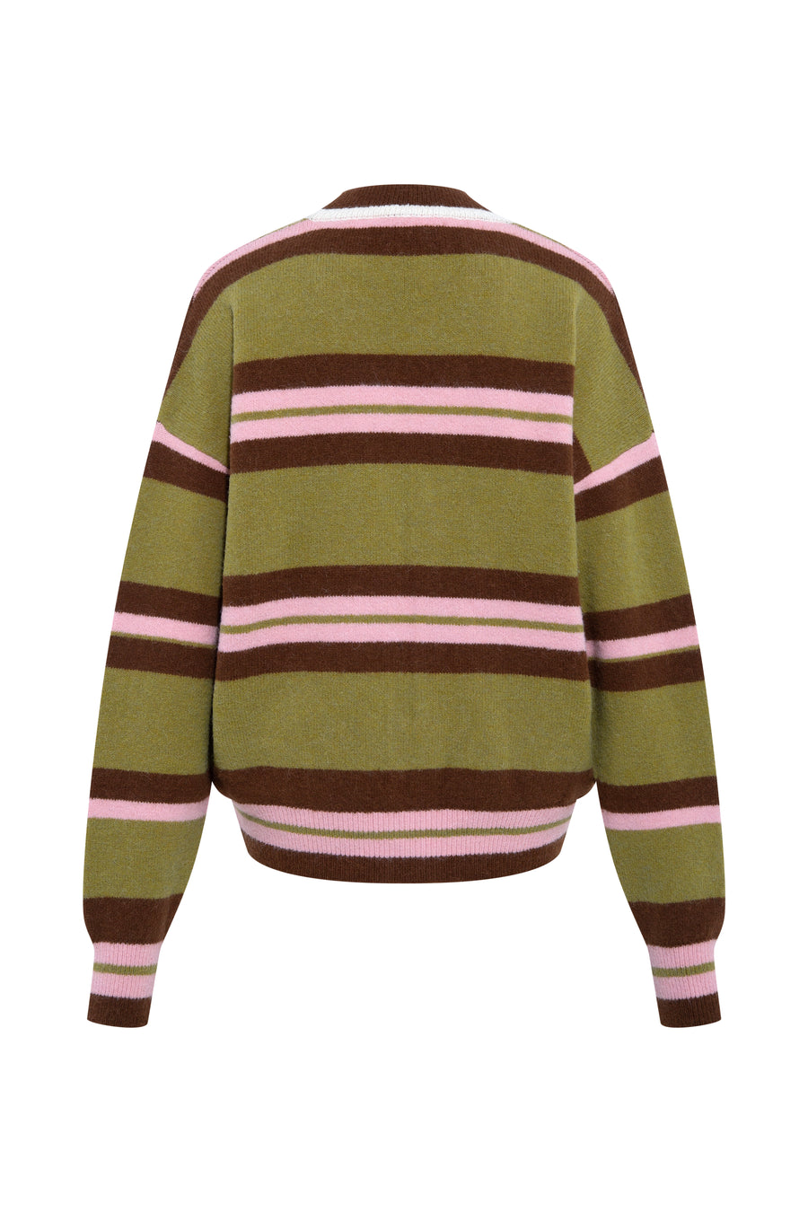 VORY - Striped cardigan with logo detail