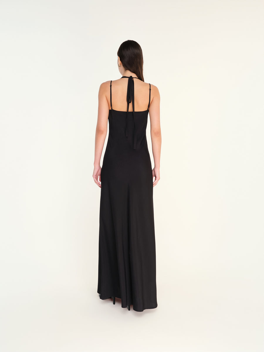 AURON - Lace detailed halterneck maxi dress