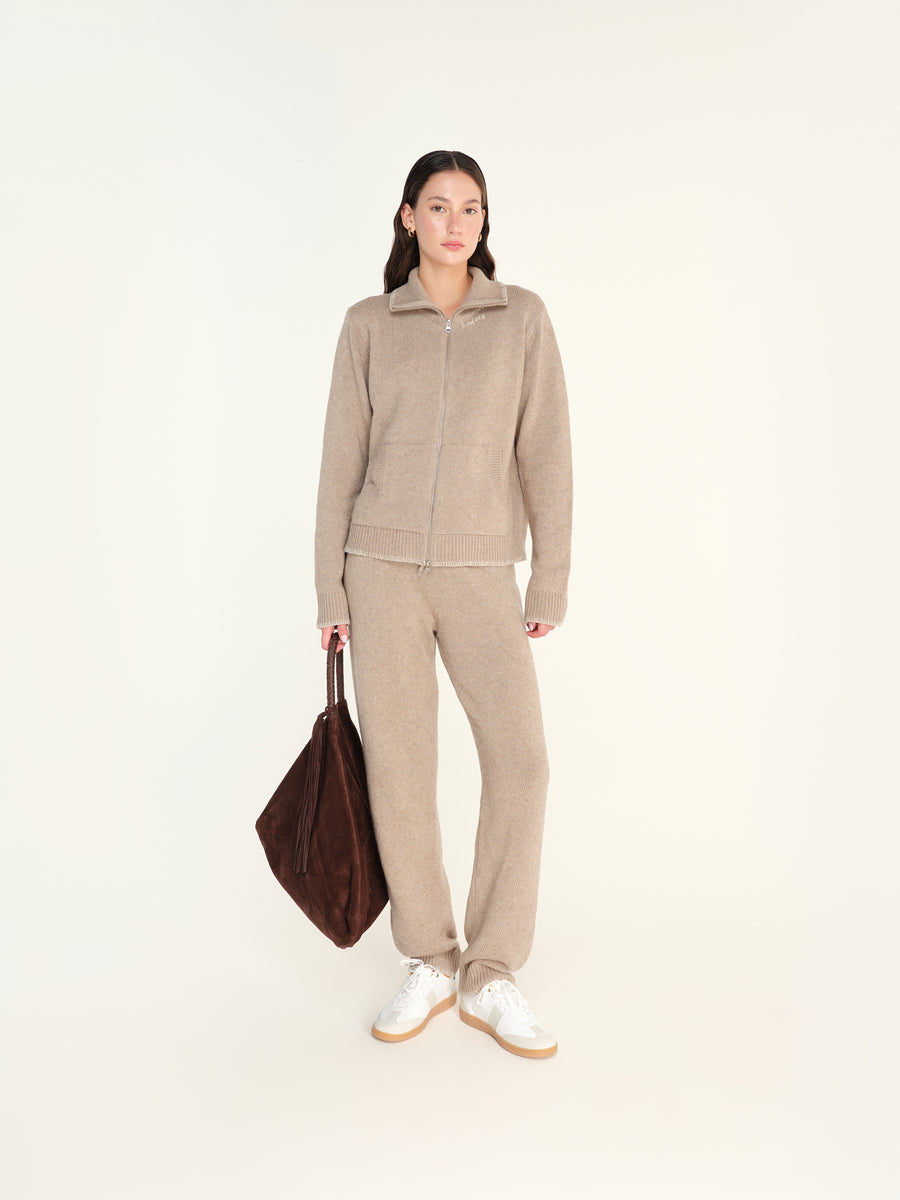 AISHA - Zip-up cardigan with stitch detailing and front pockets