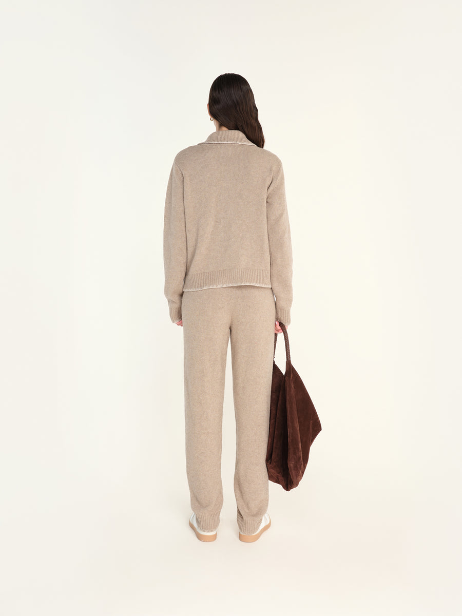 THEKLA - Drawstring knit jogger pants with stitch detailing