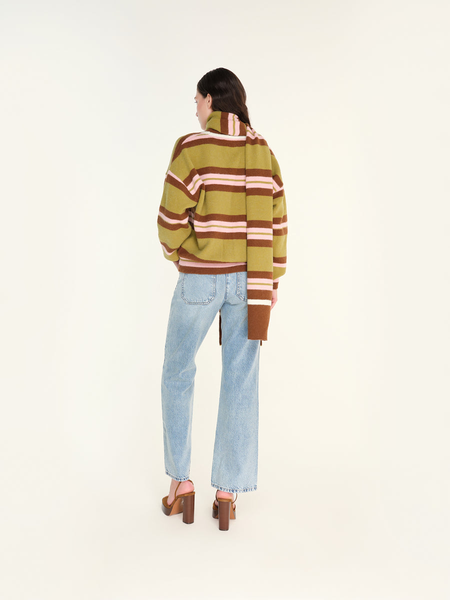 VORY - Striped cardigan with logo detail