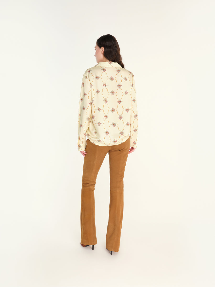 BERU - Flare-leg suede leather pants