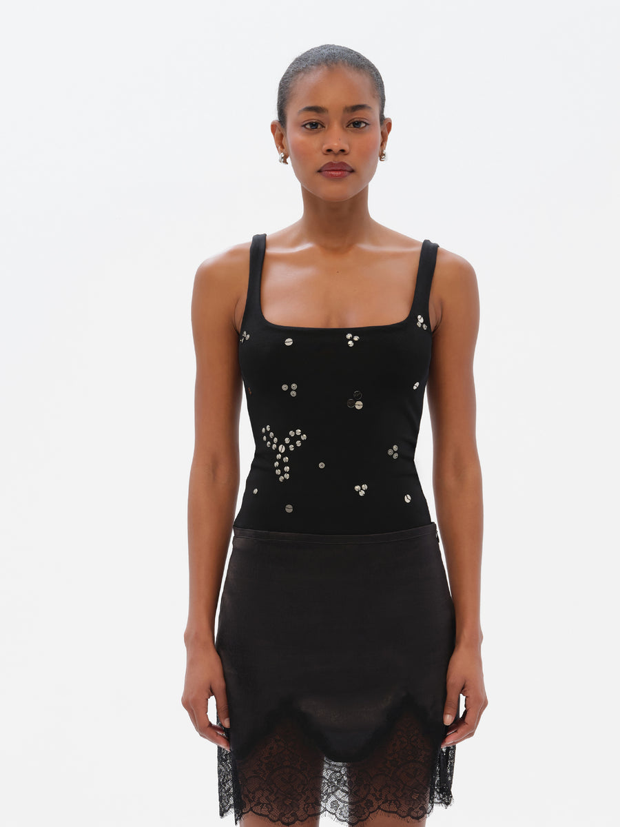 DASNE - Embellished square neck bodysuit