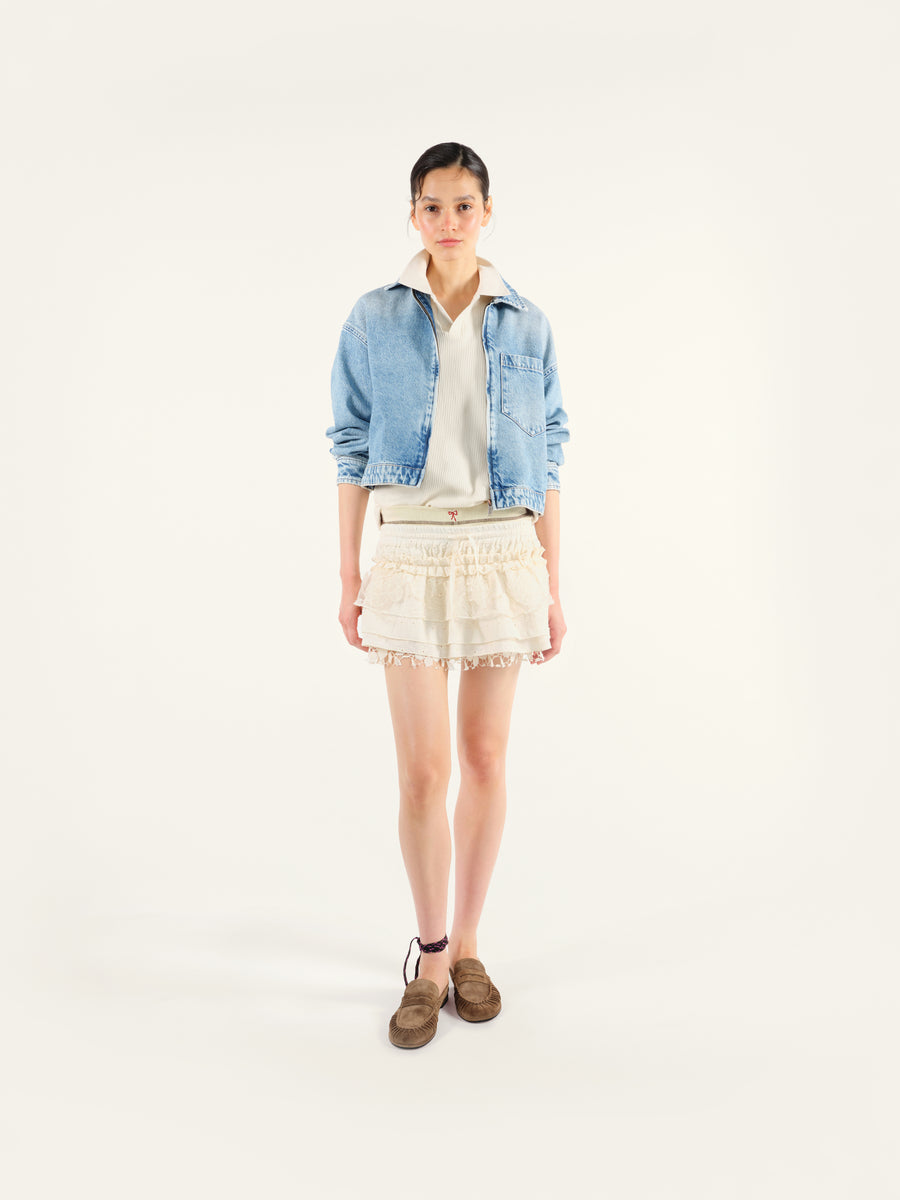 NALA - Ruffled drawstring mini skirt