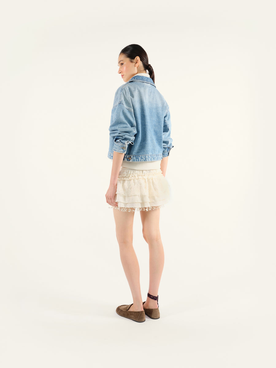 NALA - Ruffled drawstring mini skirt