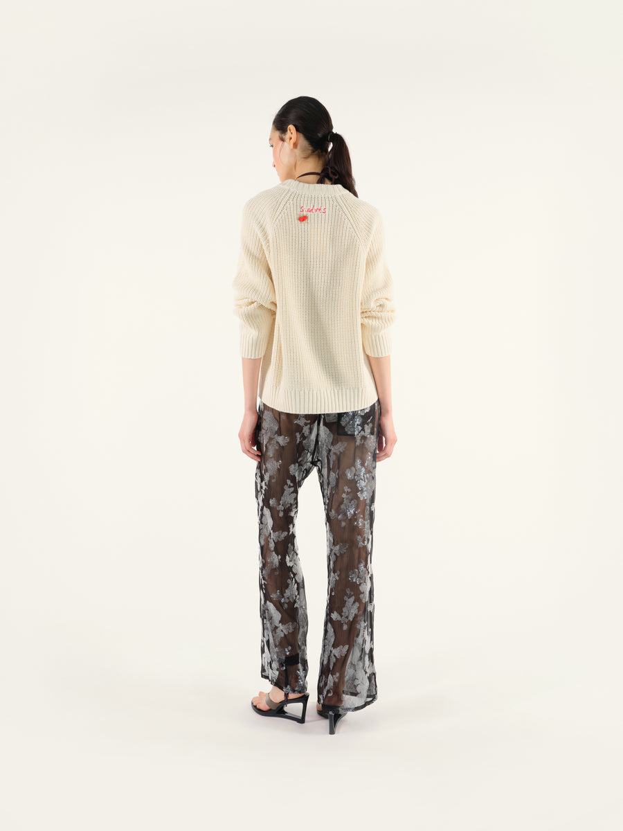 NEDI - Sequin detailed sheer drawstring pants