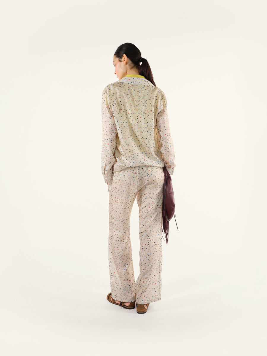 INDI - Floral printed wide-leg silk pants