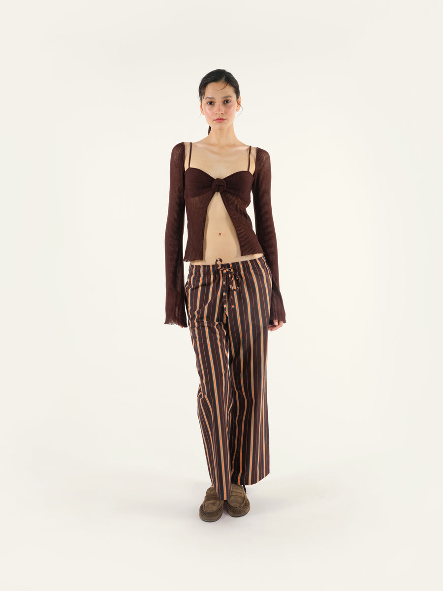 NEDI - Stripe printed drawstring pants