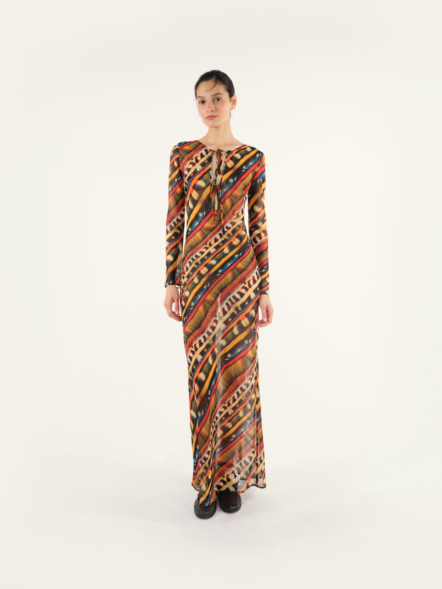 MAGY - Tie-front printed maxi dress