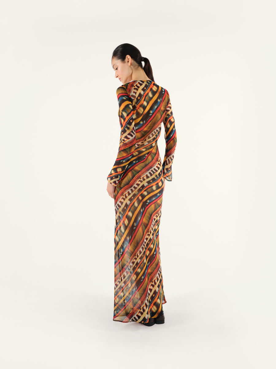 MAGY - Tie-front printed maxi dress